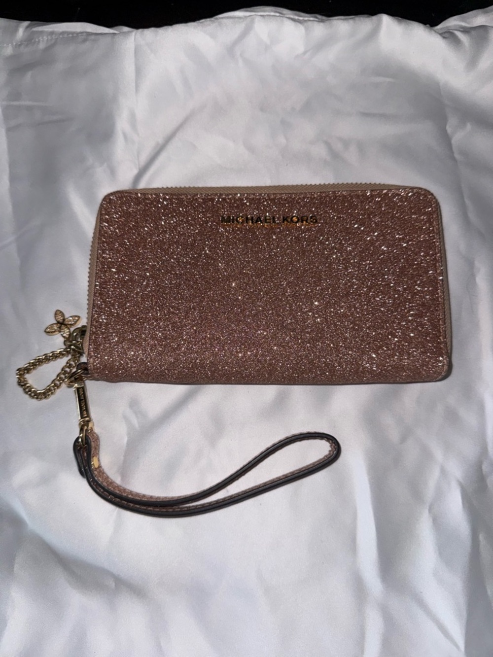 Michael Kors Gold Sparkle Alex Continental Wristlet Wallet
